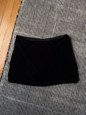 Vintage Black Velvet Mini Skirt